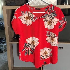Shein size M folded sleeve blouse